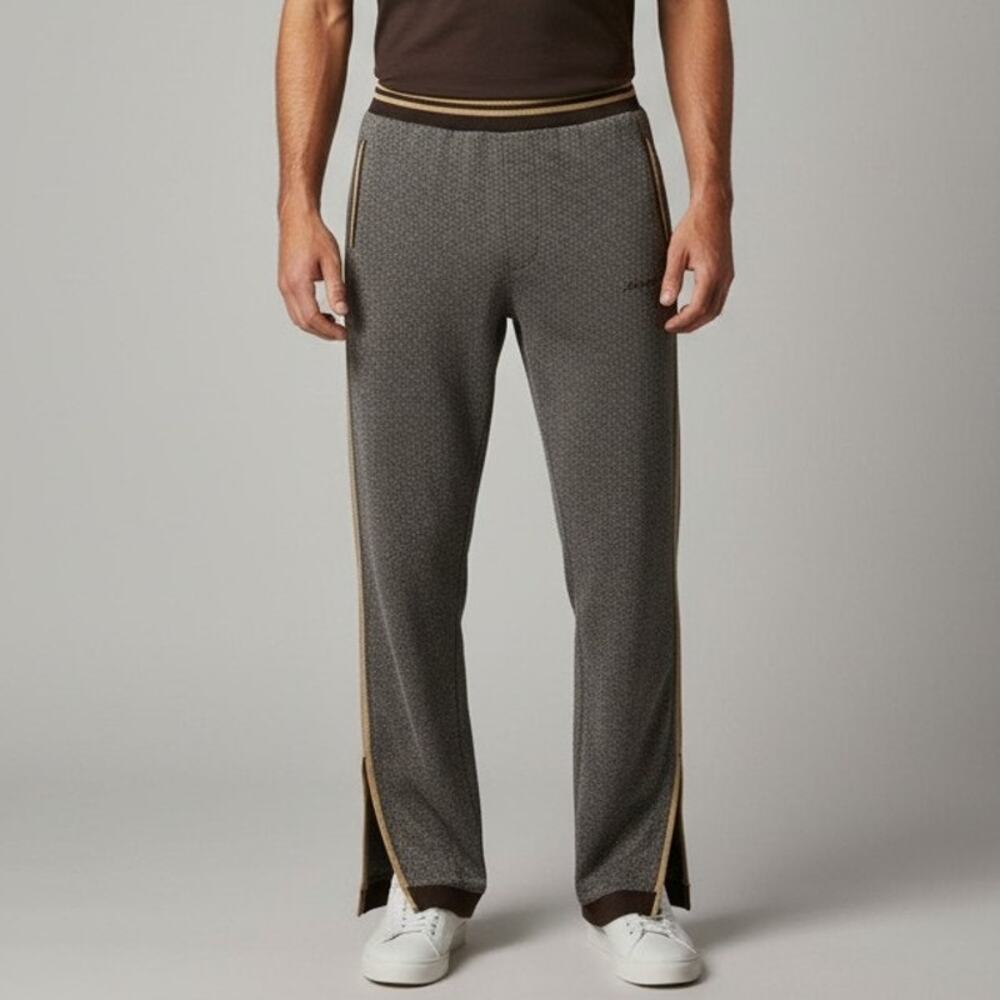 Y2K Sean John Terry Cloth Jogger Pants Men's Size Large Brown Size Slit Zip